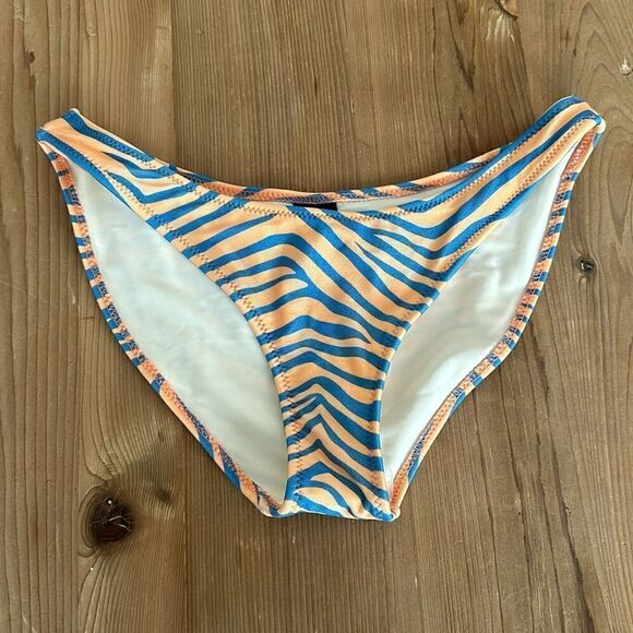 Triangl Swimwear Blue and Orange Bikini Bottom - Picture 1 of 5